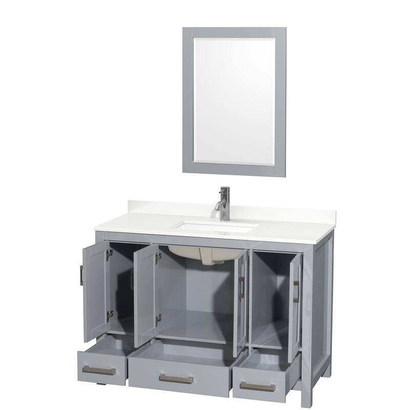Wyndham Collection WCS141448S-QTZ-UNSM24 Sheffield 48" Free Standing