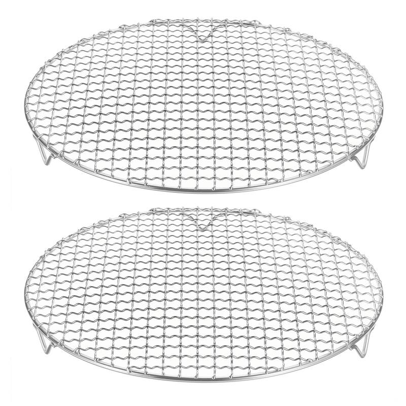 2pcs Round Cooking Rack 11.6" 201 Stainless Steel Barbecue Grill with 20mm Legs - 11.6 Inch