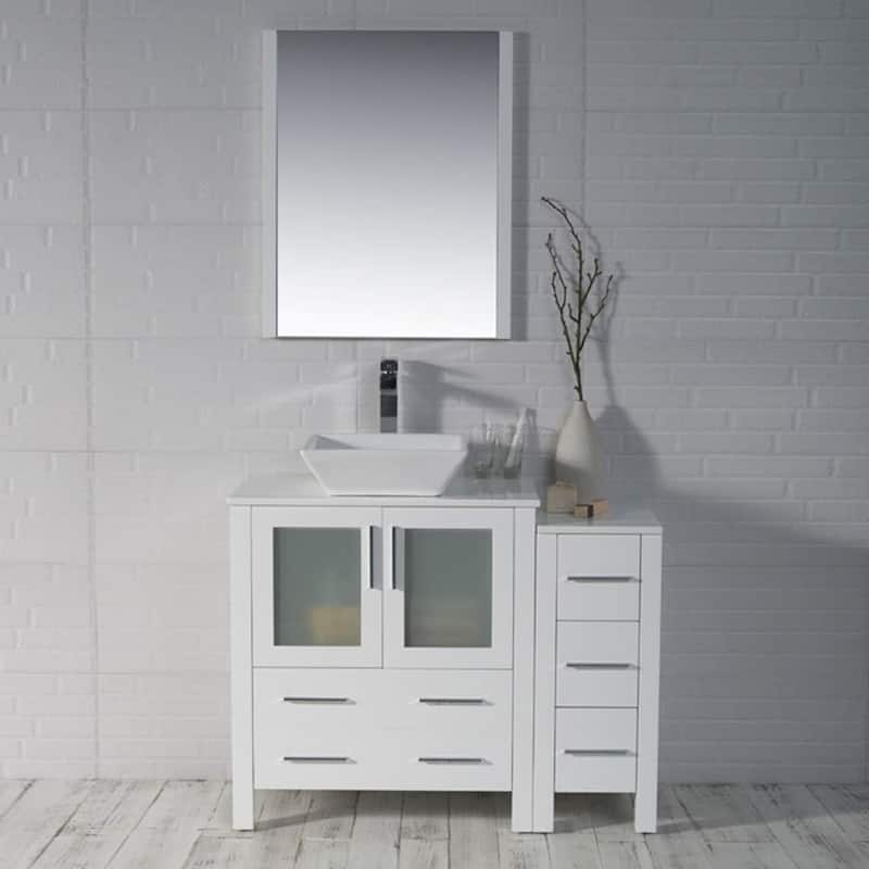 Blossom Sydney 42" Bathroom Vanity with Storage Side Cabinet & Mirrors