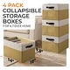preview thumbnail 21 of 22, Cheer Collection 4 Pack Large Fabric Storage Baskets with Handles Collapsible Organizer Bins