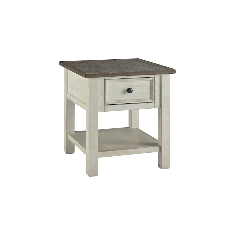 Signature Design by Ashley Bolanburg Brown/White Coffee Table with 1 End Table - 46" W x 26" D x 19" H
