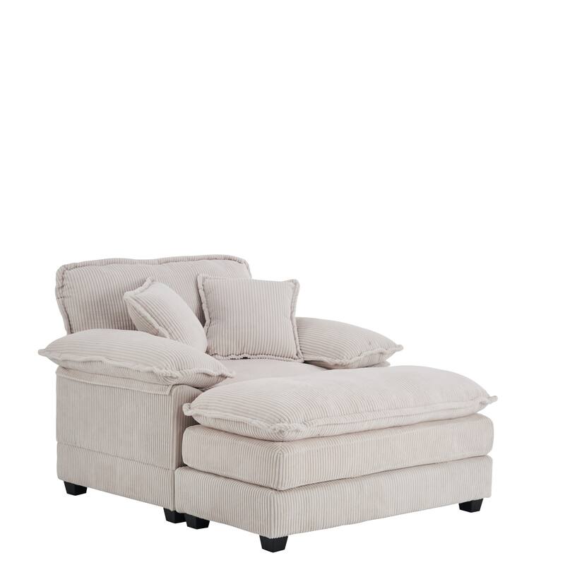Corduroy Single Sofa With 2 Pillows