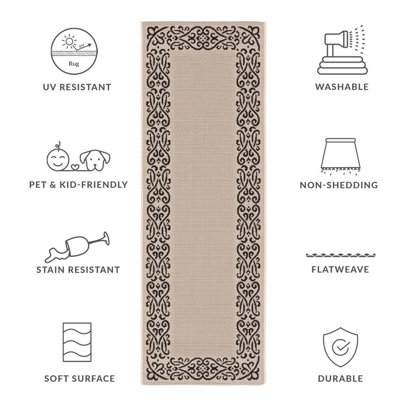 SAFAVIEH Courtyard Ikerne Waterproof Patio Backyard Rug