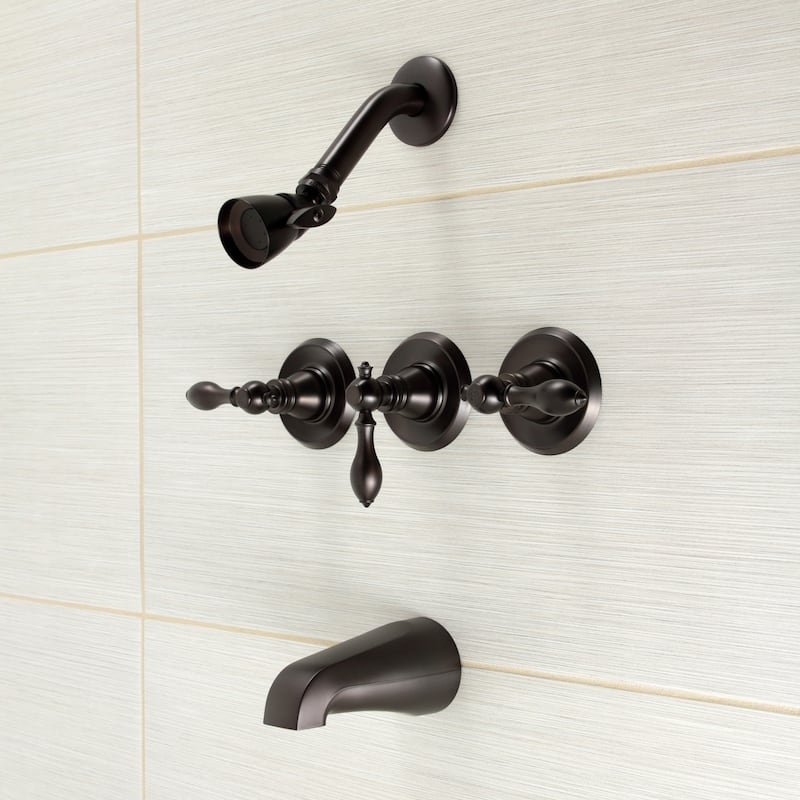 American Classic Three-Handle Tub and Shower Faucet