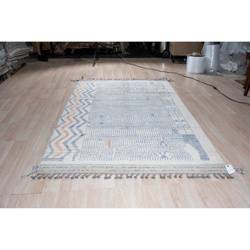 Home Decor Ivory Hand-Knotted Wool Contemporary Marrakech Handspun Area RugTimeless Elegance for Living Room, Bedroom, Office, o