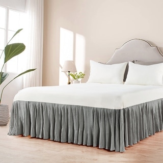 Serenta Pleated Matching 18-inch Drop Bed Skirt - On Sale - Bed Bath ...