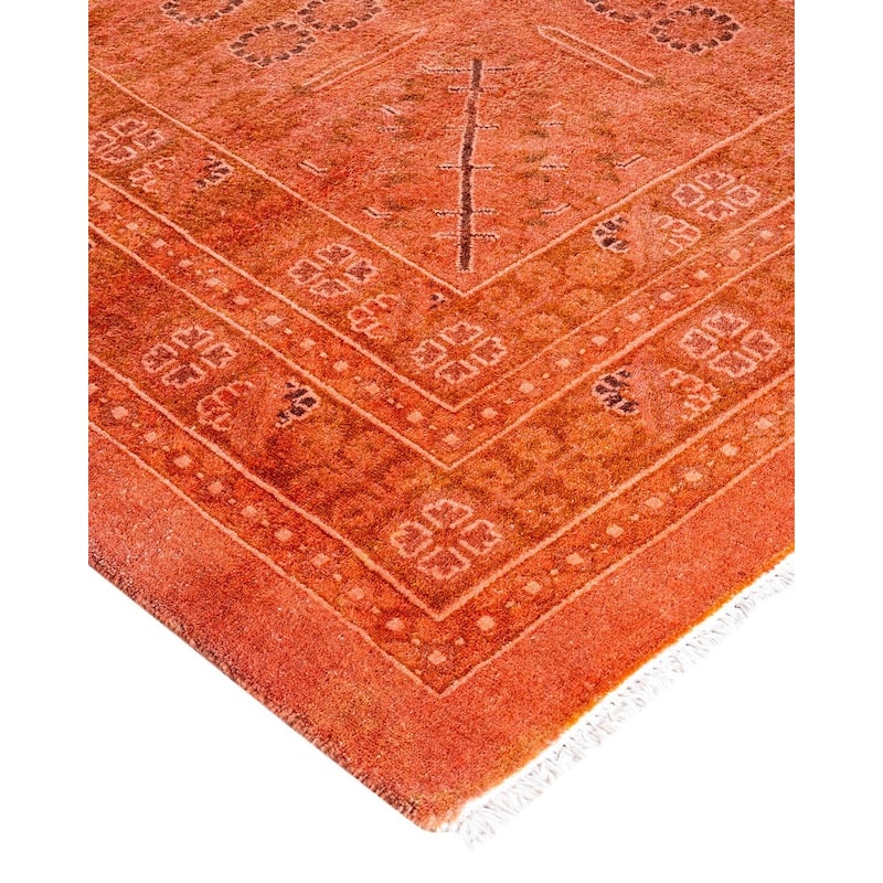 Overdyed, One-of-a-Kind Hand-Knotted Area Rug - Pink - 12' 4" x 16' 4"