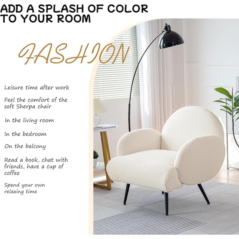 XINMICS Modern Accent Chair Upholstered Armchair for Living Room, Bedroom