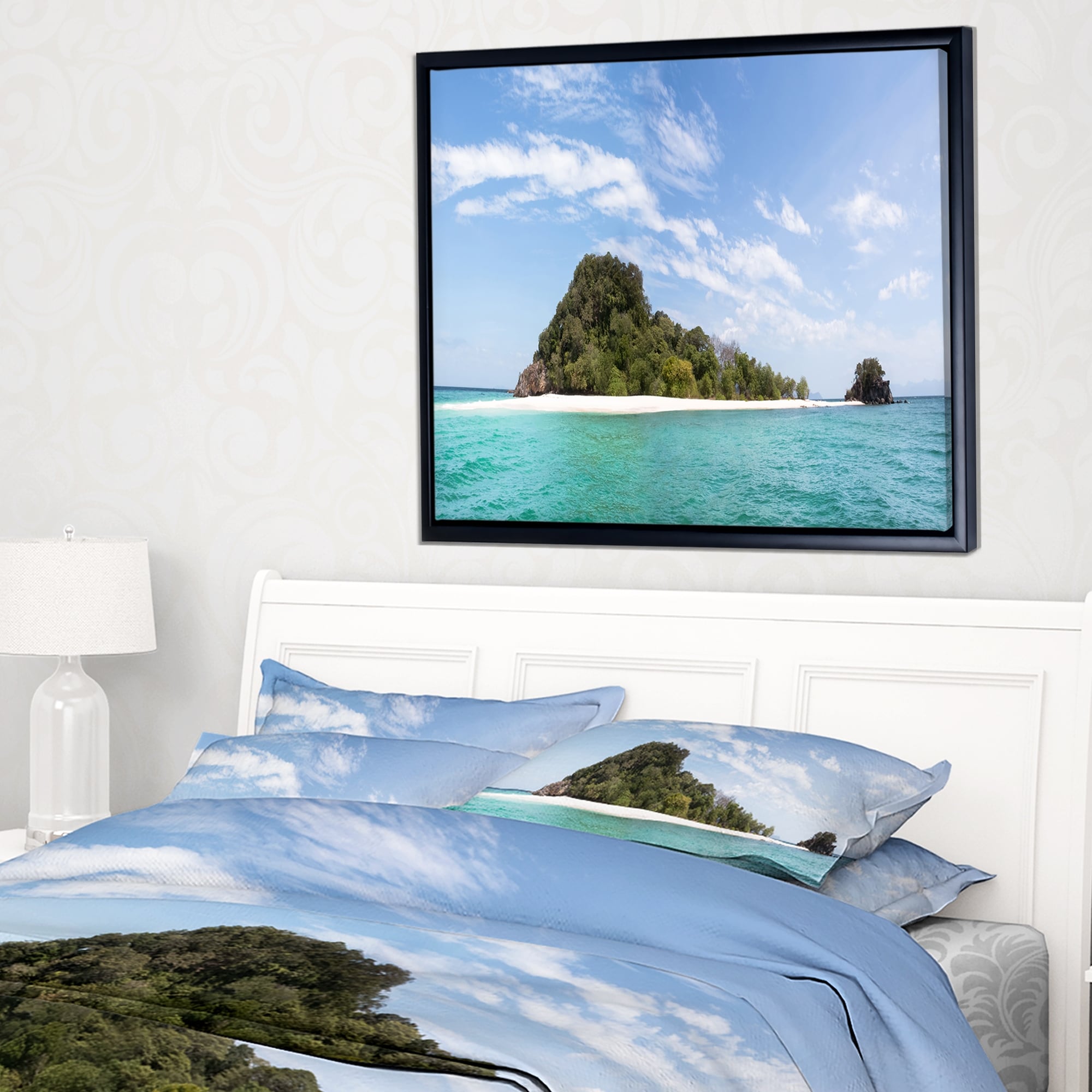 Designart Blue Koh Khai Island Panorama Large Seascape Art Framed Canvas Print Overstock 18958344