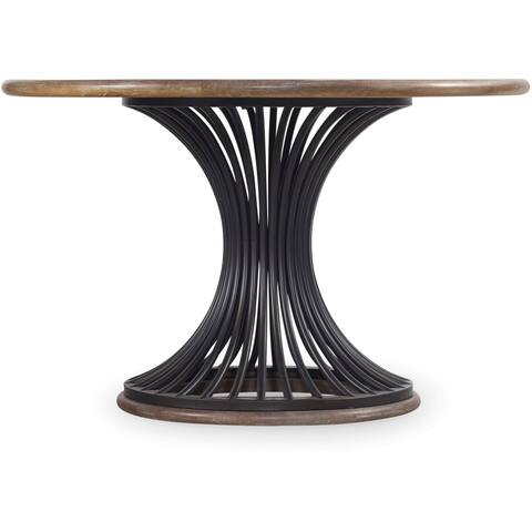 Hooker Furniture Studio 7H 48" Round Contemporary Dining Table - Scandinavian Black and Natural