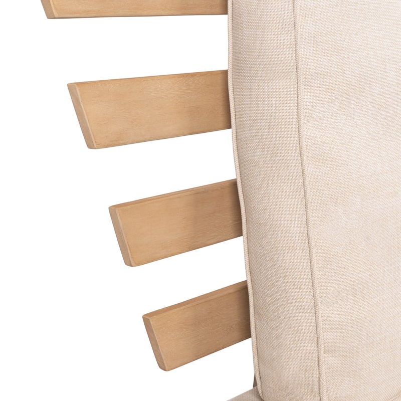 Arwen 2-Seat Modern Scandinavian Folding Wood Outdoor Day Bed Sofa, Beige/Light Teak by JONATHAN Y