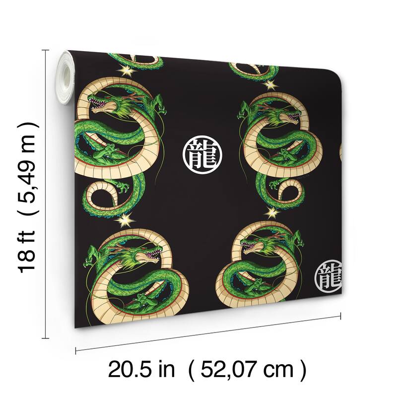 RoomMates Dragon Ball Z Shenron Dragon Black Peel and Stick Wallpaper - N/A