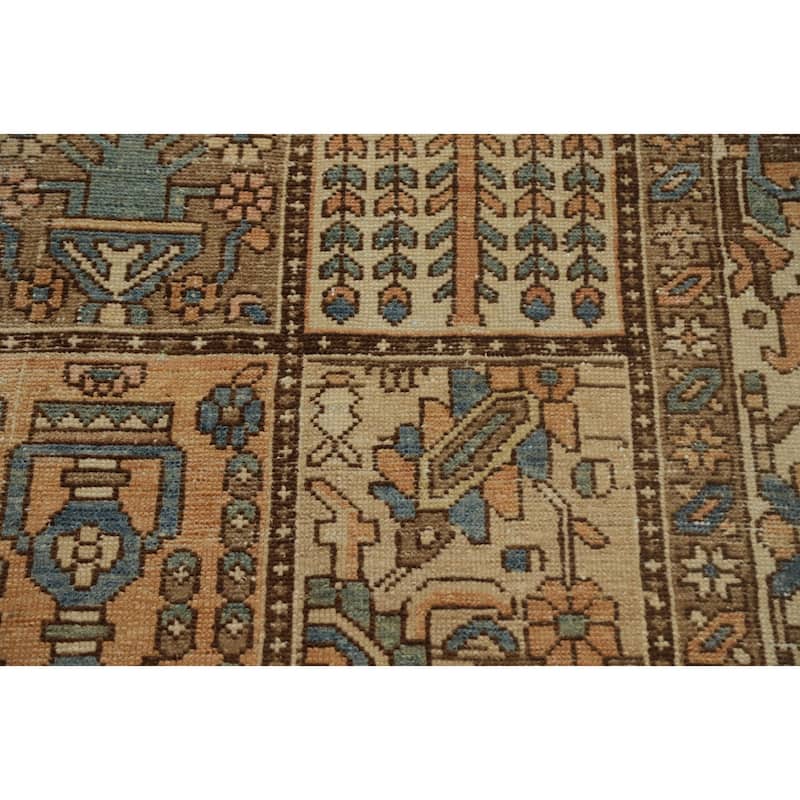 Hand Knotted Oriental 100% Wool Carpet Traditional Geometric Oranges & Rust Bakhtiari Area Rug - 9' 5'' X 6' 7''