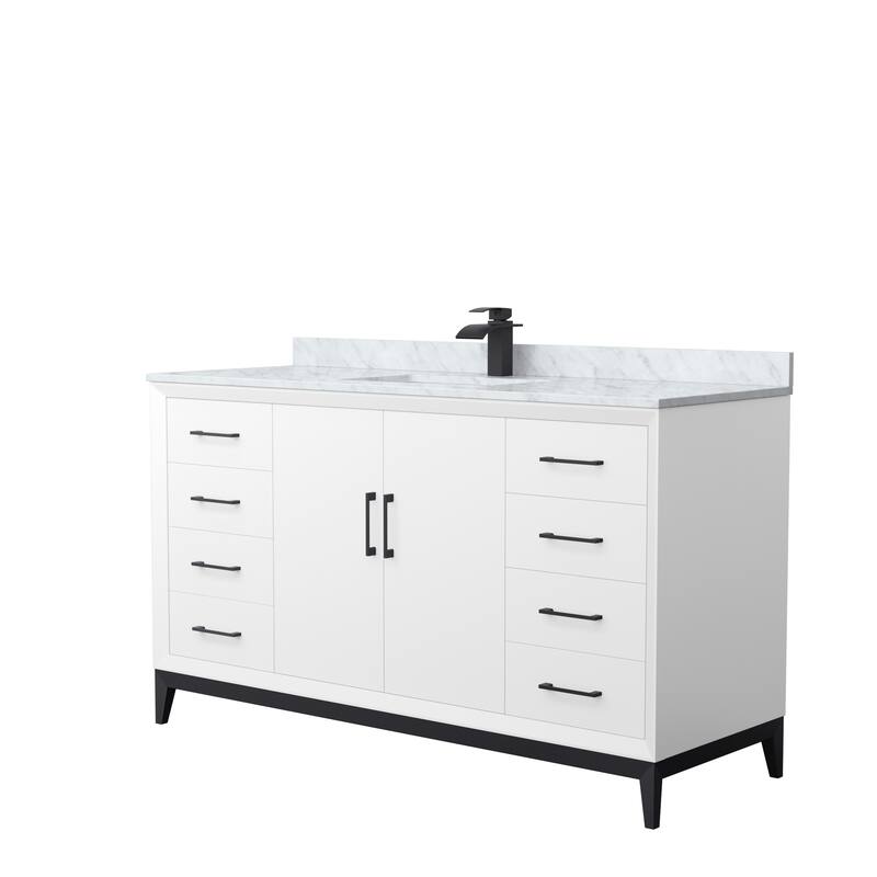 Amici Single Bathroom Vanity Set, Carrara Marble Top