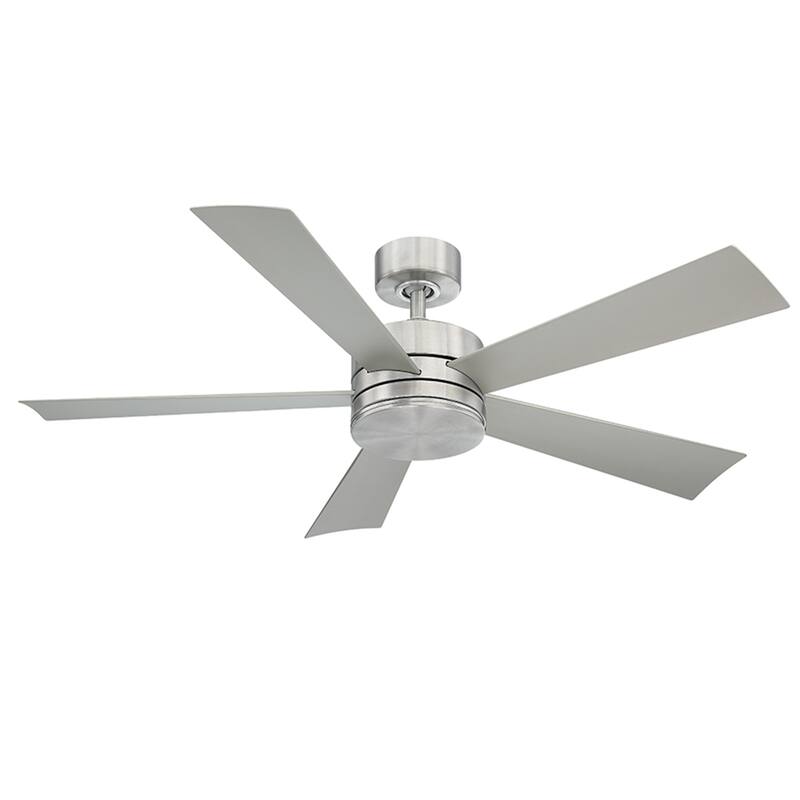 Wynd 52 Inch Five Blade Indoor / Outdoor Smart Ceiling Fan with Six Speed DC Motor and LED Light.