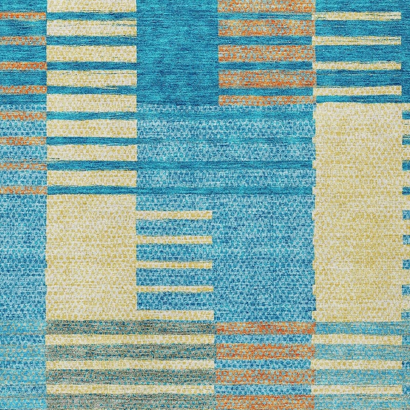 HomeRoots Striped Modern Rectangle Outdoor Rug