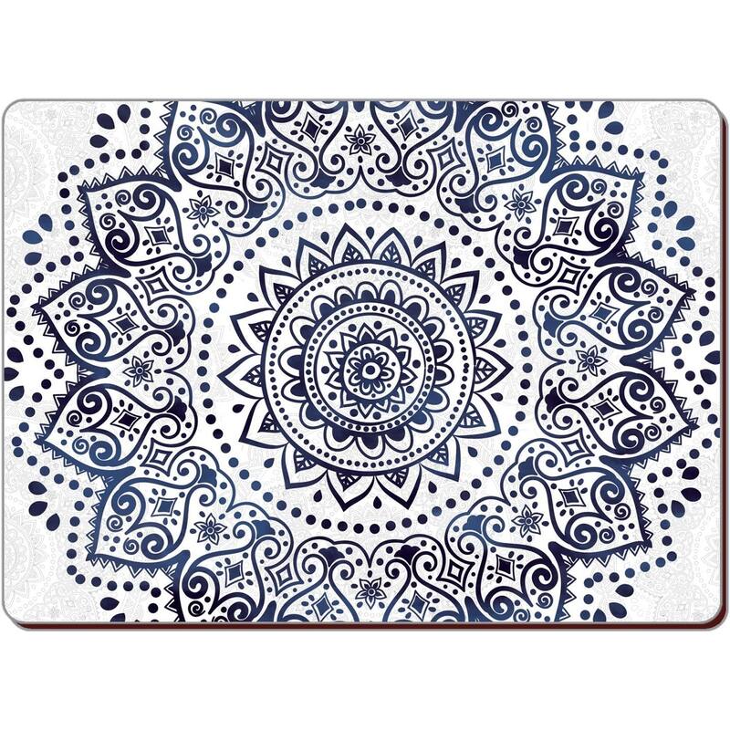 CounterArt Set of 2 Hardboard Placemats, Mandala - Set of 2