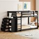 preview thumbnail 3 of 44, Espresso Twin Bunk Bed with 4 Drawers & 3 Shelves - Durable & Classic