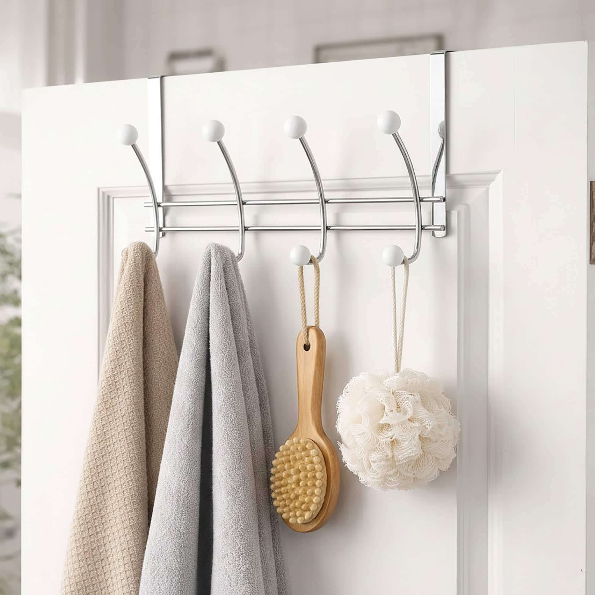Over The Door Hook Rack with 8 Ball Ends - 15 L x 4 W x 7.5 H
