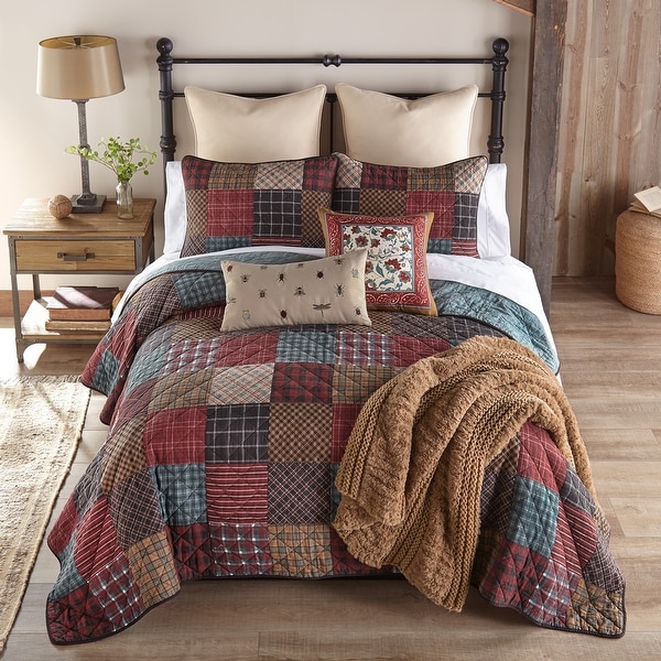 Plaid Patchwork Christmas Quilt Bedding Set On Sale Bed Bath