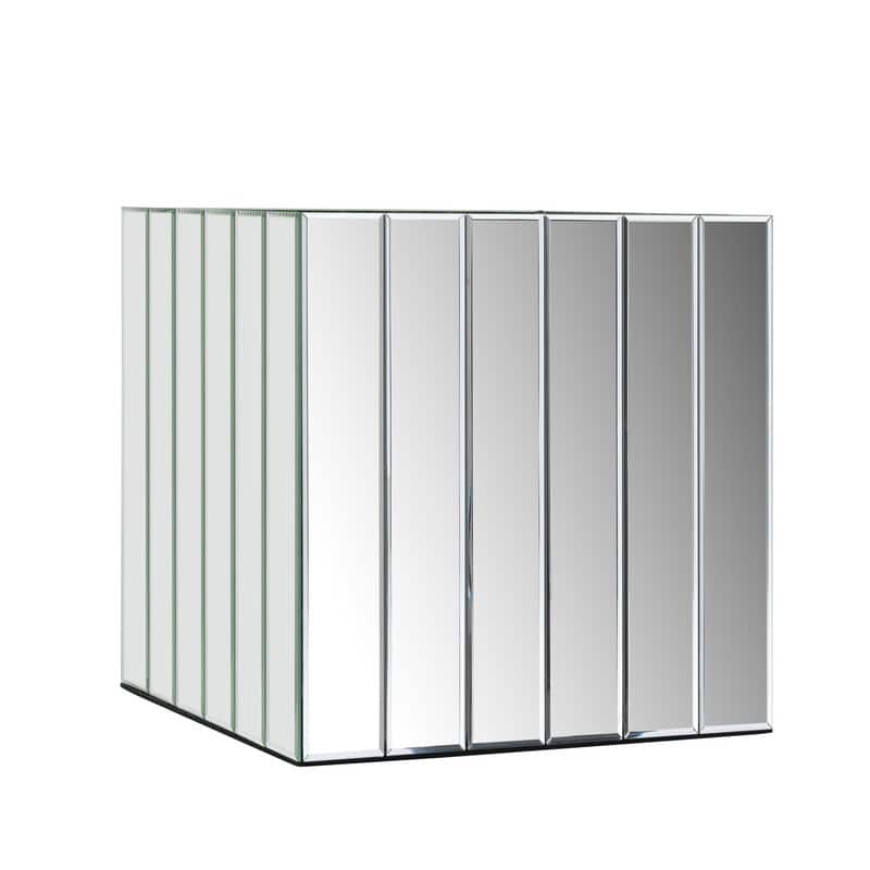 14" Mirrored Square Floor Vase