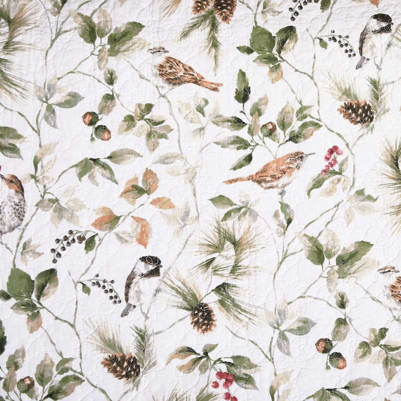 Mira Songbird Cotton Quilt Set - Reversible and Machine Washable