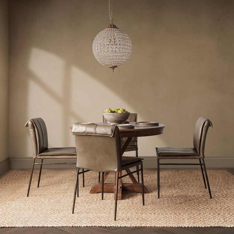 Classic Home Tuscan Genuine Leather Dining Chair (Set of 2)