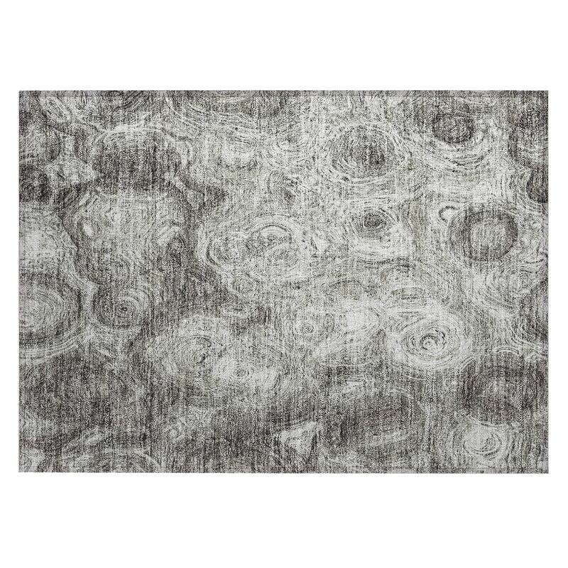 Machine Washable Indoor/ Outdoor Chantille Abstract Waves Rug
