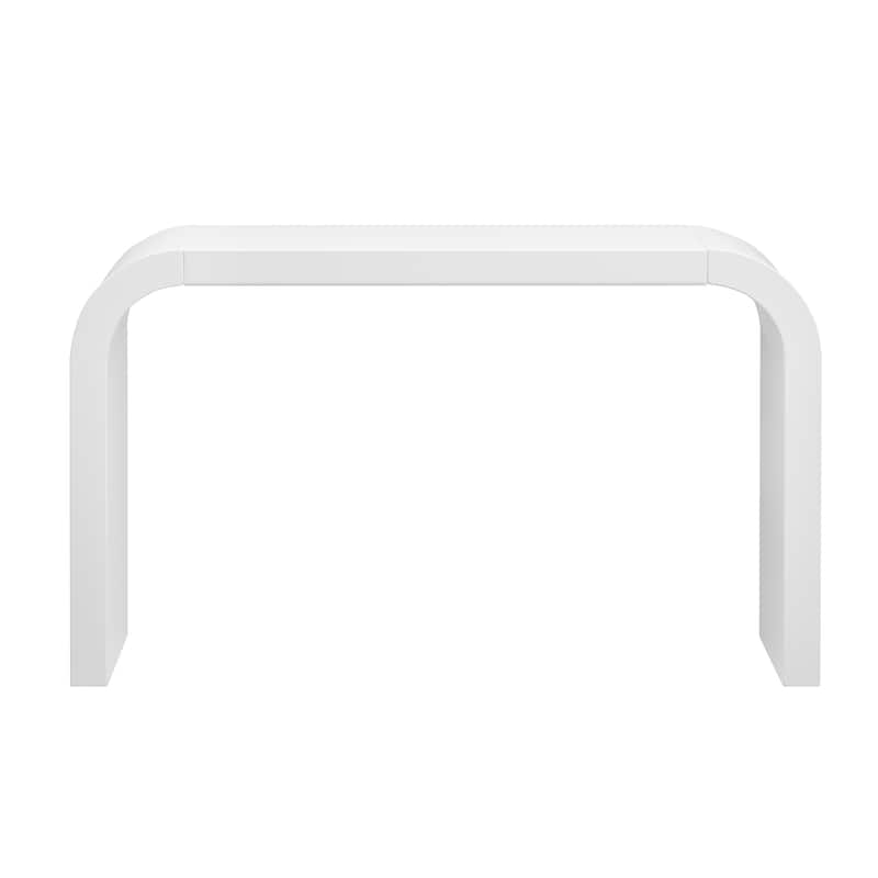 52" Entryway Sofa Table, Modern Console Table, Living Room Curved Design Hallway Table - White