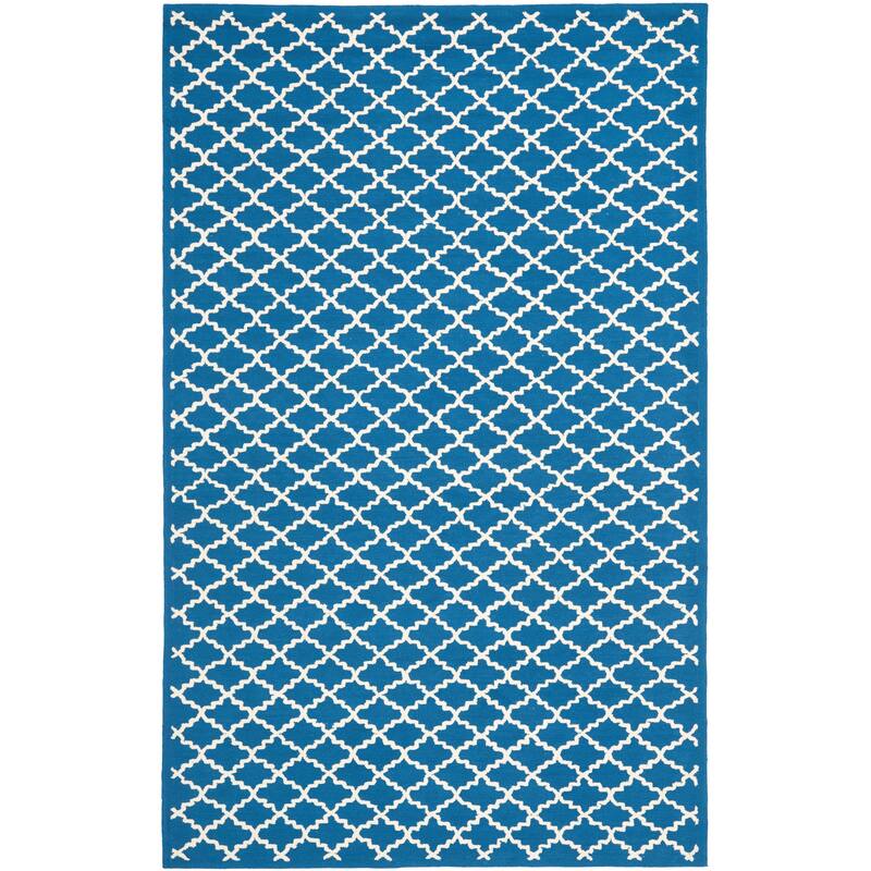 SAFAVIEH Handmade Newport Hayleigh Modern Cotton Rug - 5'6" x 8'6" - Indigo/Ivory