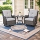 preview thumbnail 45 of 82, Gymojoy 3-Piece Rattan Wicker Rocking Swivel Chair Set with Table