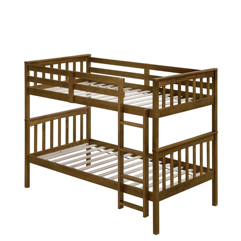 Ames Twin Over Twin Solid Wood Standard Bunk Bed