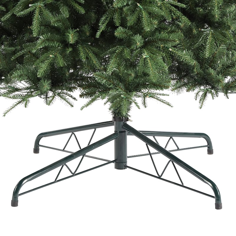 Glitzhome 11ft Pre-Lit Green Slim Fir Artificial Christmas Tree with 850 LEDs & 9 Light-Modes