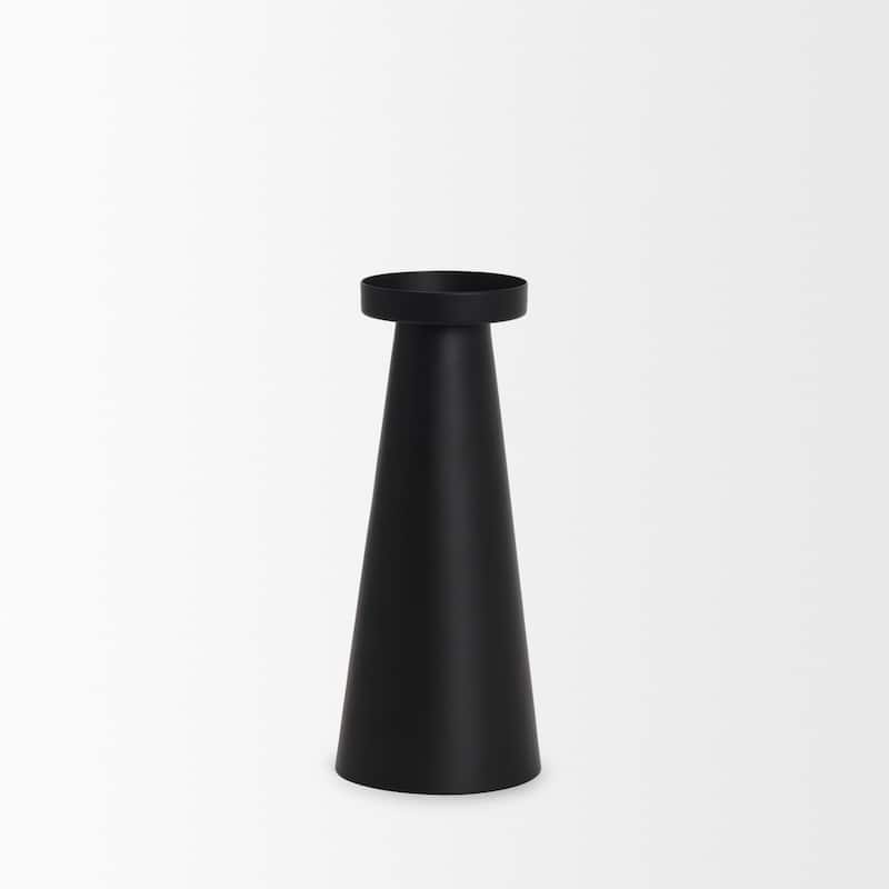 Quadir Tall Matte Black Metal Candle Holder - 4 x 4 x 9.75
