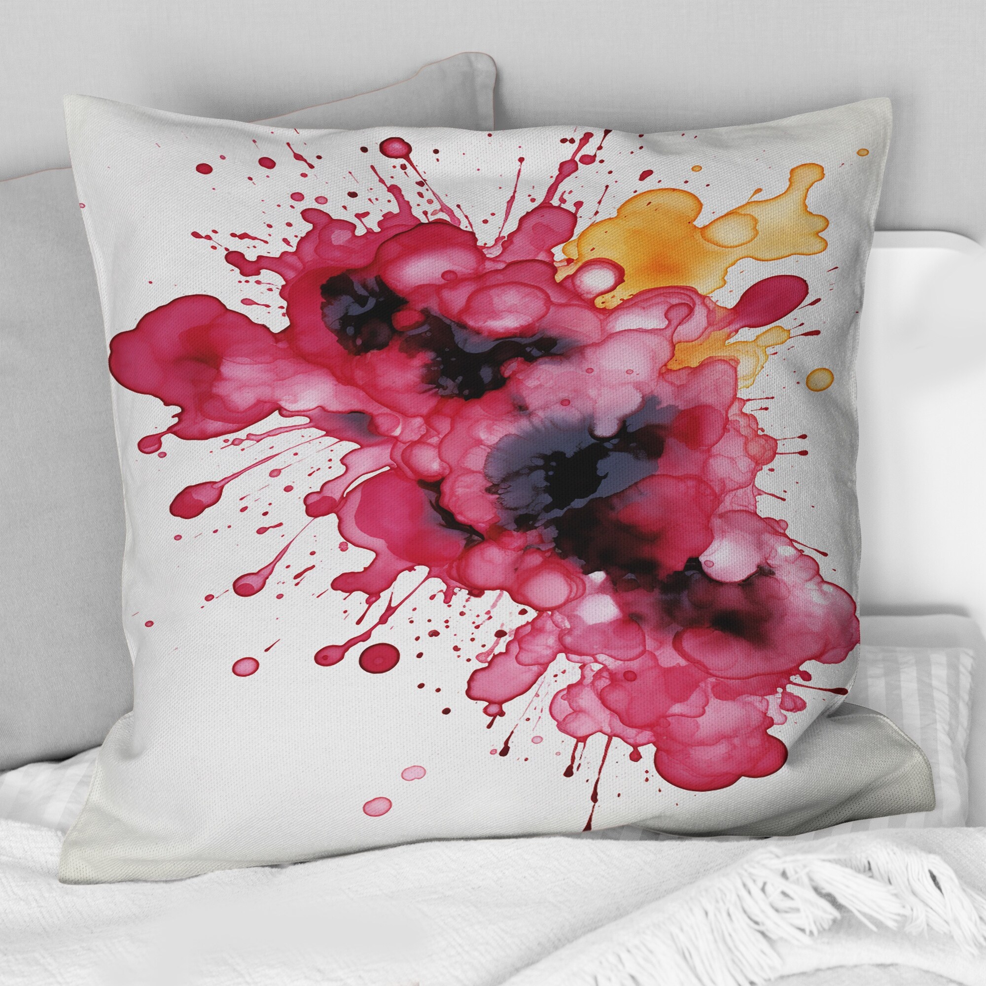 Designart Exquisite Fluidity Magenta ink Clouds Abstract