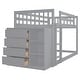 preview thumbnail 5 of 13, Functional Wood Bunk Bed with Maximized space, Solid Construction and Build-in Ladder, Grey