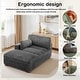preview thumbnail 47 of 174, 41" W Plush Corduroy Chaise Lounge with Pillows