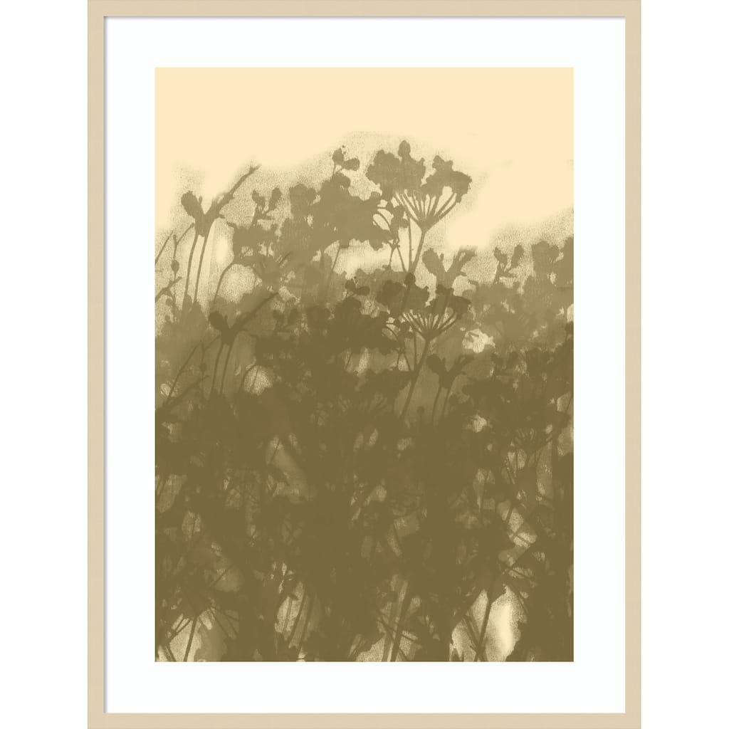 Misty Meadow. Abstract Botanical Art No. 2 by Dina Dankers Wood Framed Wall Art Print