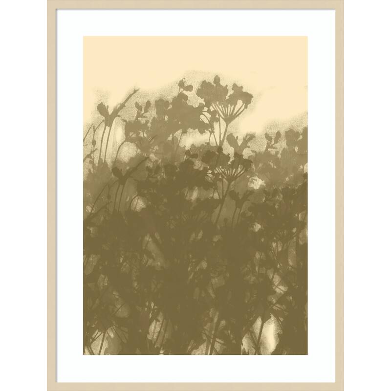 Misty Meadow. Abstract Botanical Art No. 2 by Dina Dankers Wood Framed Wall Art Print