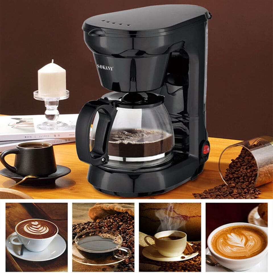 6-Cup Mini Drip Coffee Maker 750ML