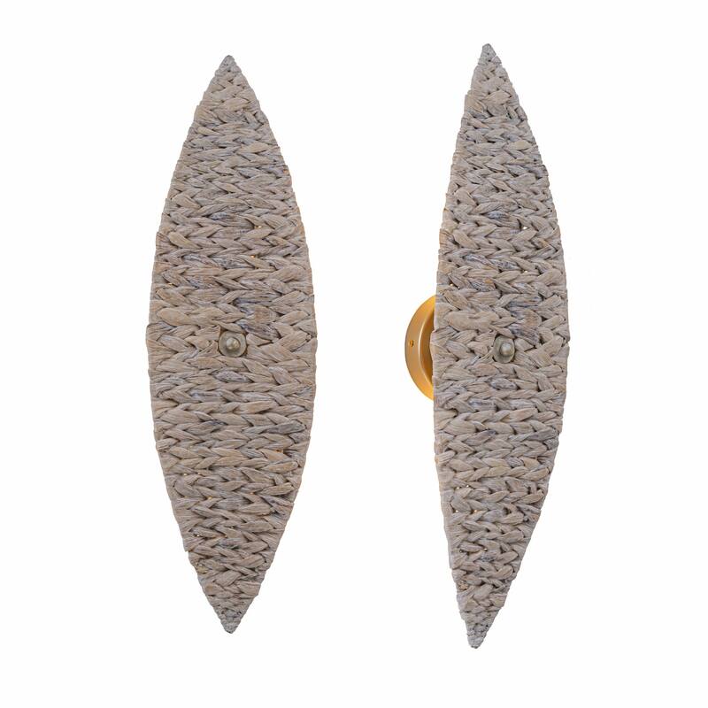Ele 2-Light Modern Coastal Natural Rattan Sconce (2 Pack)