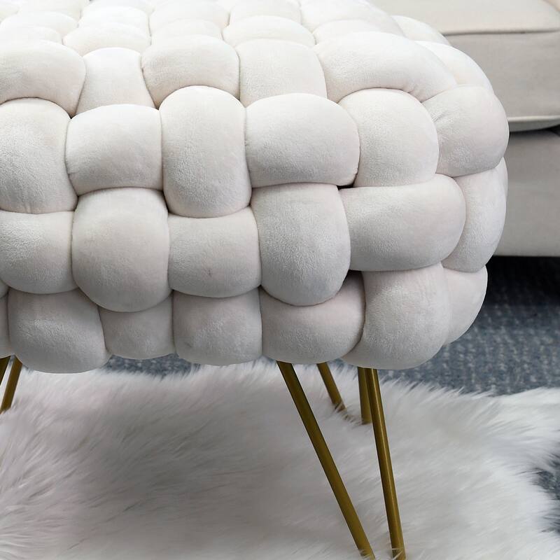 Velvet Pouf Stool 27"x20"x20"
