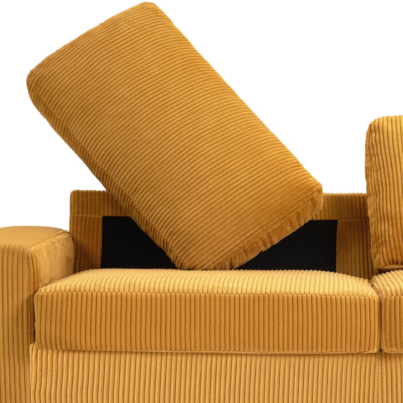 80.1" Wide Linen Corduroy Loveseat Living Room Sofa Couch