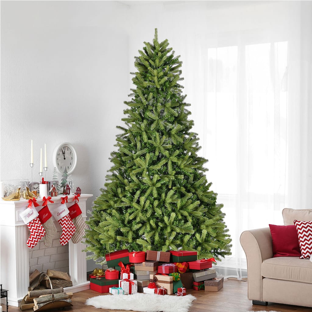 9ft Artificial Unlit Hinged Premium Christmas Tree with 2576 PE & PVC Mixed Branch Tips