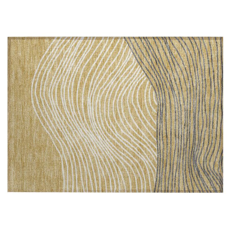 Machine Washable Indoor/ Outdoor Modern Arches Chantille Rug