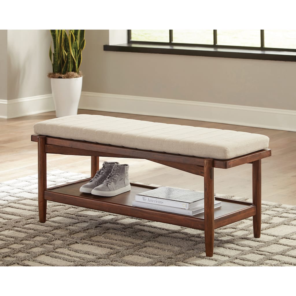 Sommers Desert Teak Upholstered Bench