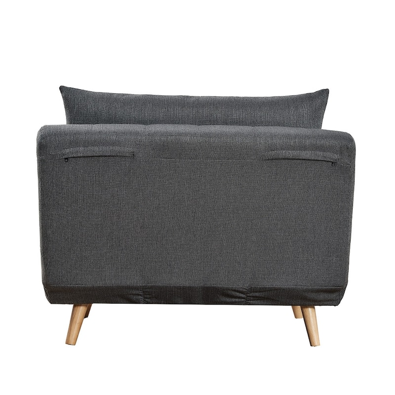 Foldable Sleep Chair with Hideaway Legs and Backrest Pillow - 75.5"D x 41"W x 30"H
