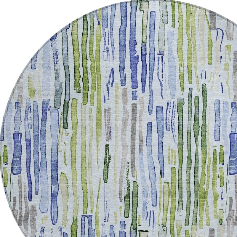 HomeRoots Striped Modern Rectangle Outdoor Rug