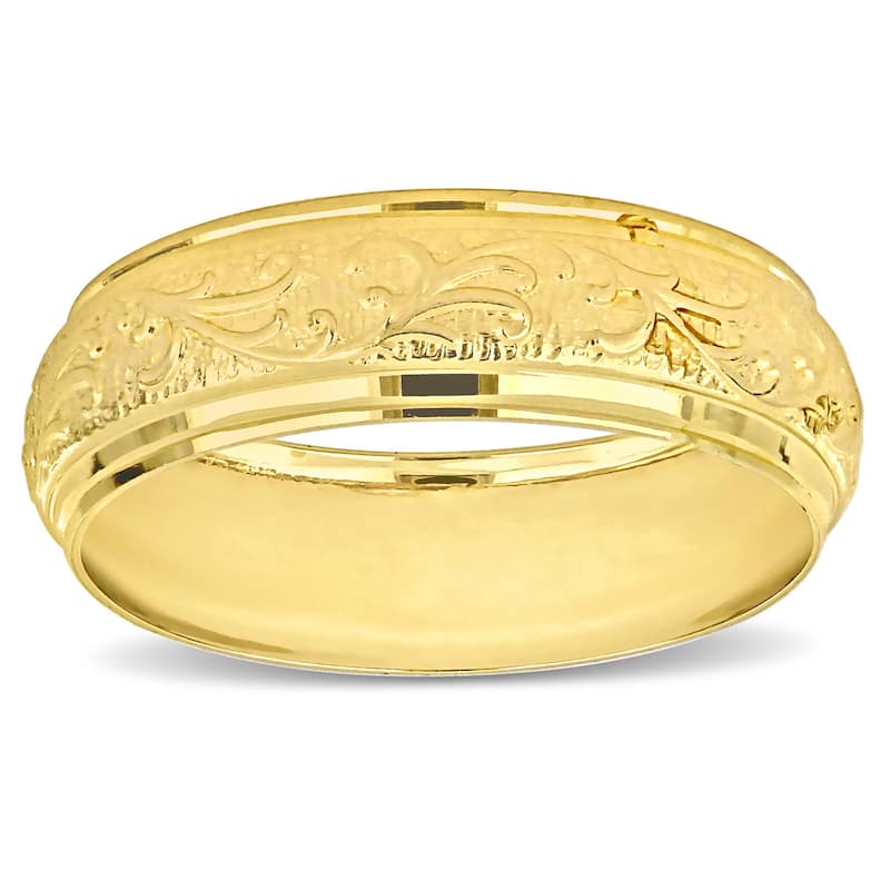 Miadora 6mm Antique Filigree Wedding Band in 14k Yellow Gold