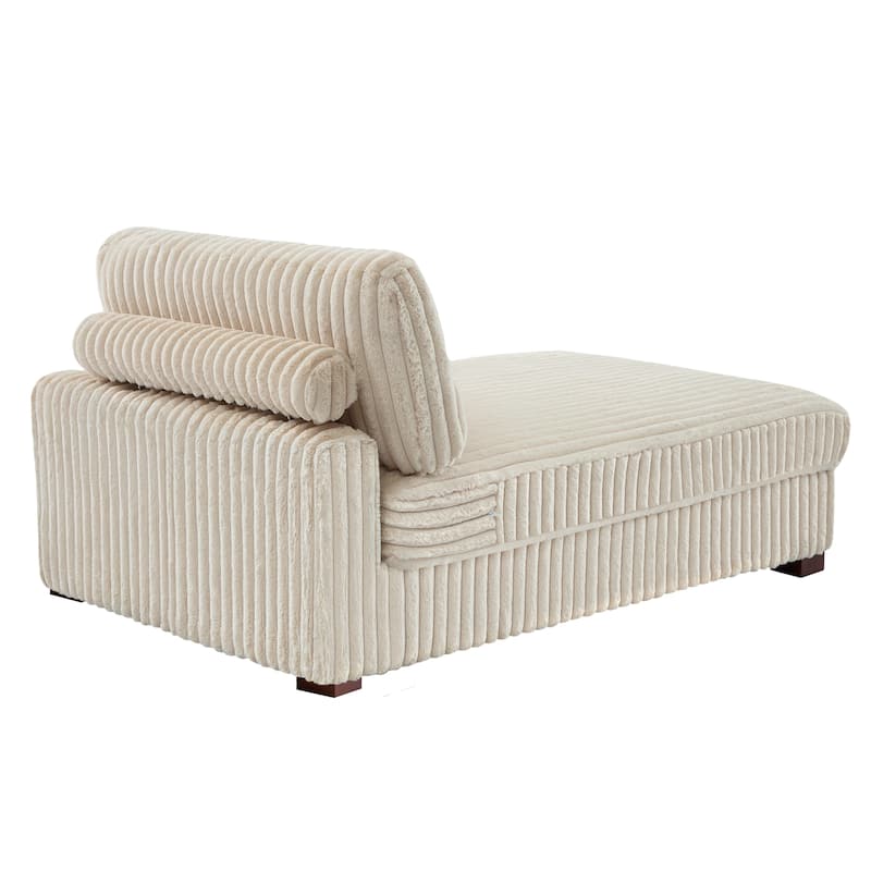 Plush Corduroy Chaise Armchair Modular Lounge Sectional Corner Sofa